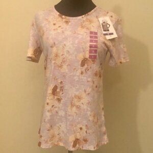 NWT Como Vintage The Perfect Tee Multicolor Floral T Shirt Size Small Purple